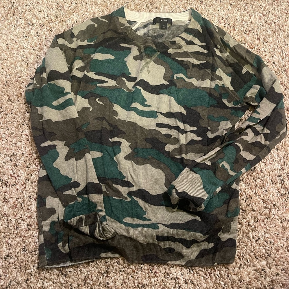 JCrew 100% wool PERFECT condition camo sweater